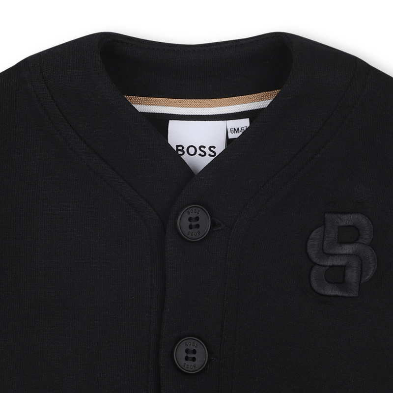 CARDIGAN IN FELPA CON BOTTONI NERO HUGO BOSS - Angel Luxury
