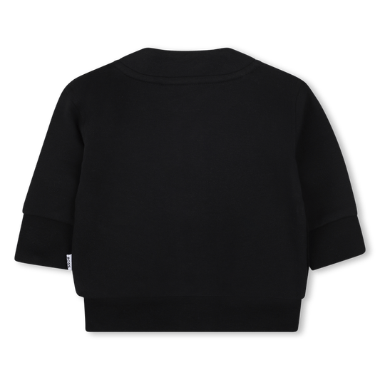 CARDIGAN IN FELPA CON BOTTONI NERO HUGO BOSS - Angel Luxury