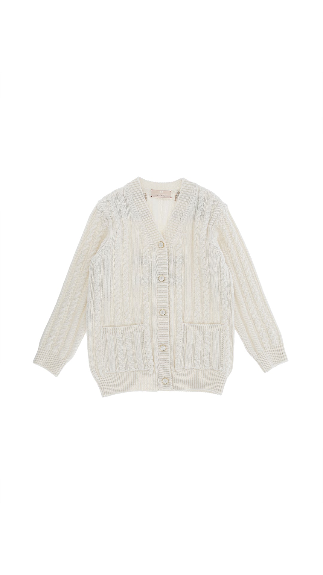 CARDIGAN IN LANA CON LOGO SUL RETRO BEIGE ELISBETTA FRANCHI - Angel Luxury