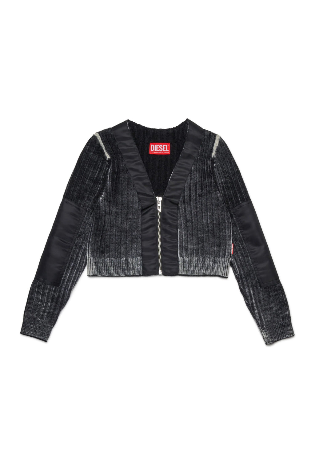 CARDIGAN IN LANA CON ZIP GRIGIA DIESEL - Angel Luxury