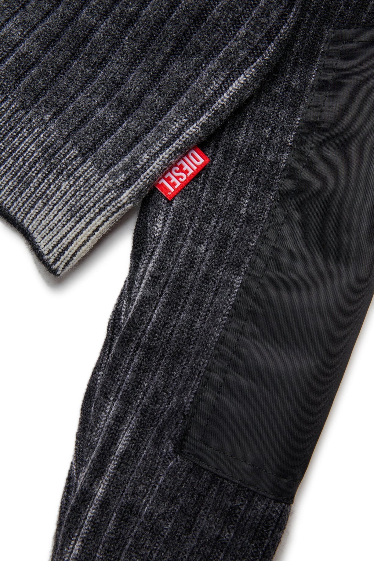 CARDIGAN IN LANA CON ZIP GRIGIA DIESEL - Angel Luxury
