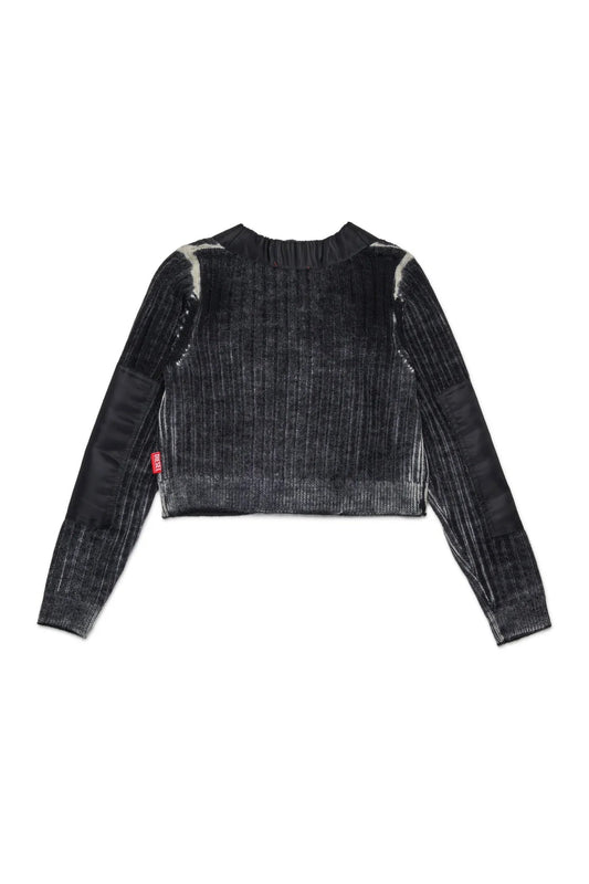 CARDIGAN IN LANA CON ZIP GRIGIA DIESEL - Angel Luxury