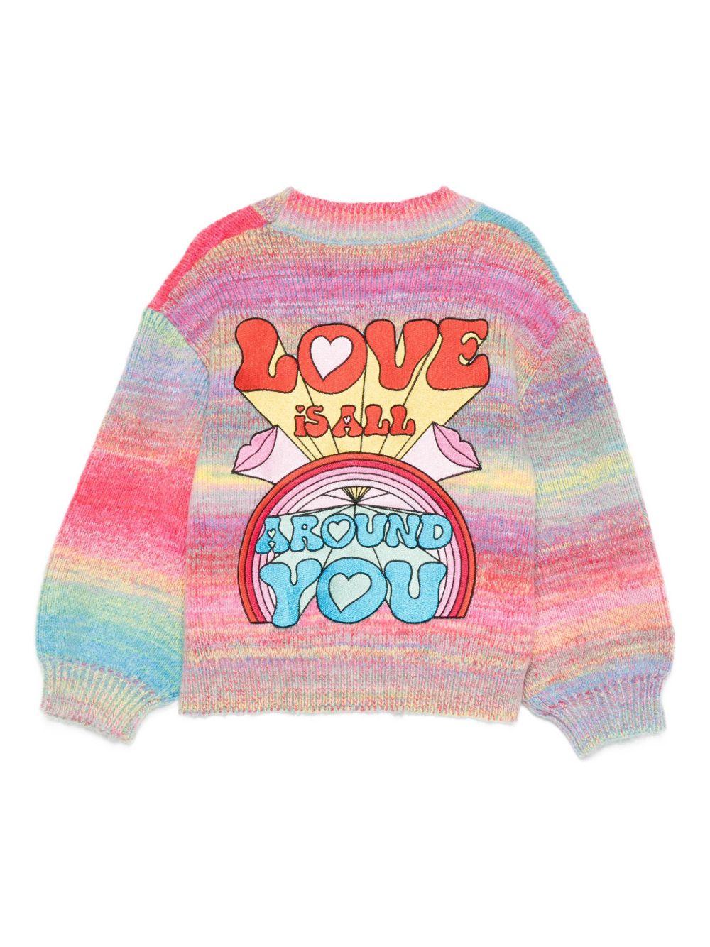 CARDIGAN MULTICOLOR CON SCRITTA LOVE STELLA MCCARTNEY - Angel Luxury