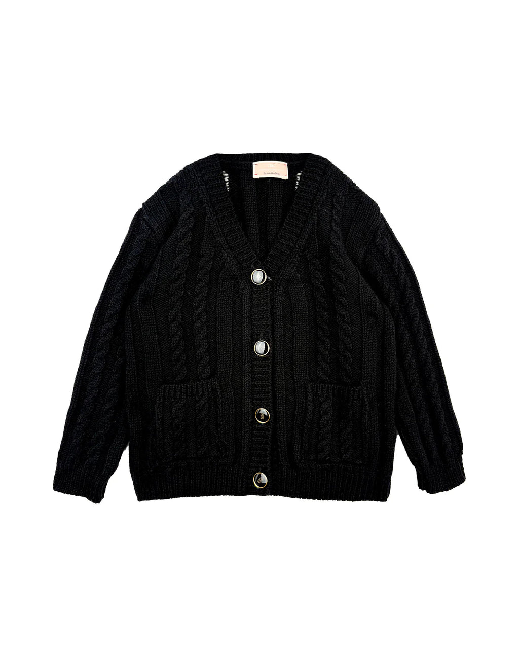 CARDIGAN NERO CON LOGO BIANCO SUL RETRO ELISABETTA FRANCHI - Angel Luxury