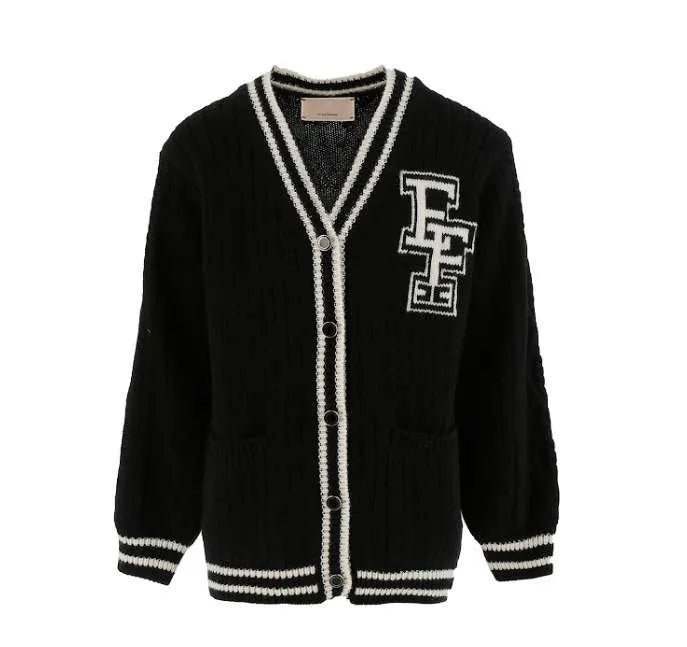 CARDIGAN NERO ELISABETTA FRANCHI - Angel Luxury