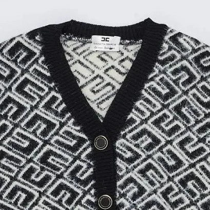 CARDIGAN NERO LOGATO ELISABETTA FRANCHI - Angel Luxury