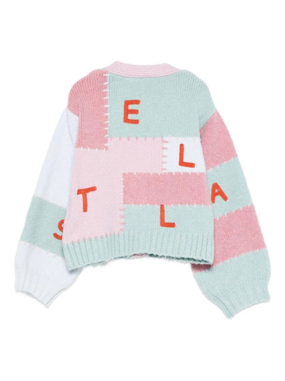 CARDIGAN ROSA/VERDE ACQUA CON LOGO ROSSO STELLA MCCARTNEY - Angel Luxury