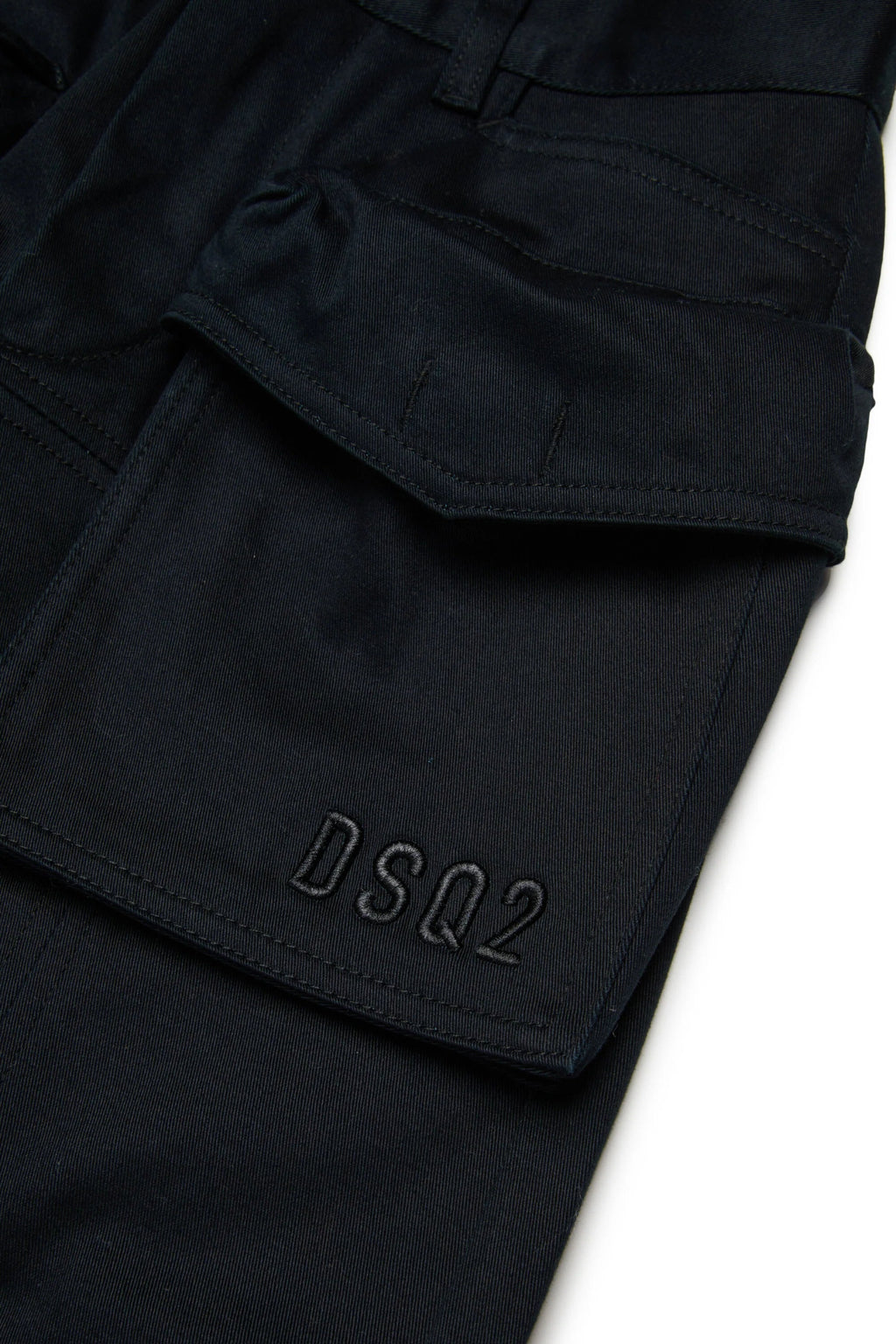CARGO NERO CON LOGO RICAMATO DSQUARED2 - Angel Luxury