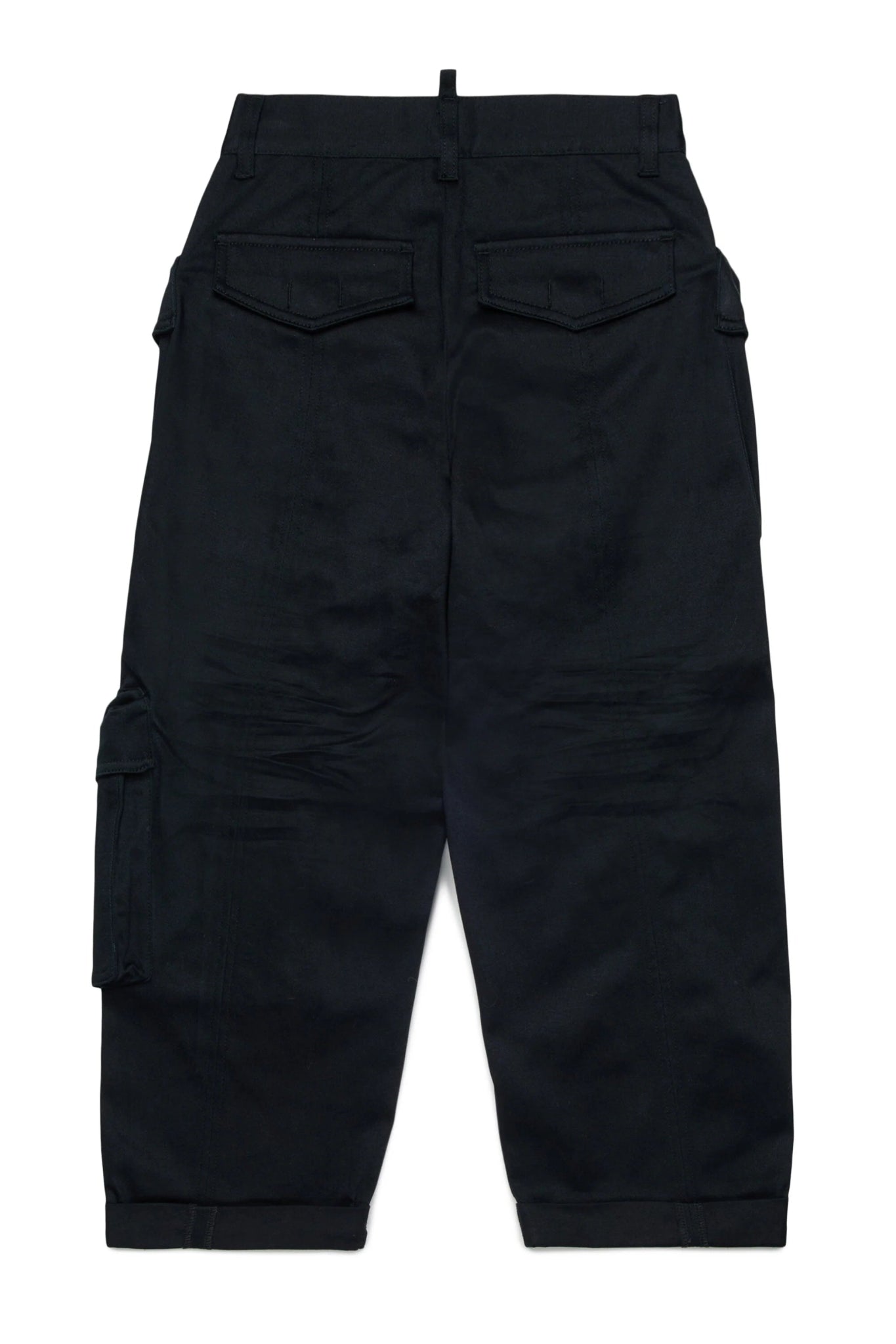 CARGO NERO CON LOGO RICAMATO DSQUARED2 - Angel Luxury