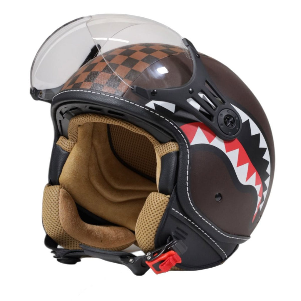 CASCO SHARK IN PARIS HELMENT BROWN SPRAYGROUND - Angel Luxury