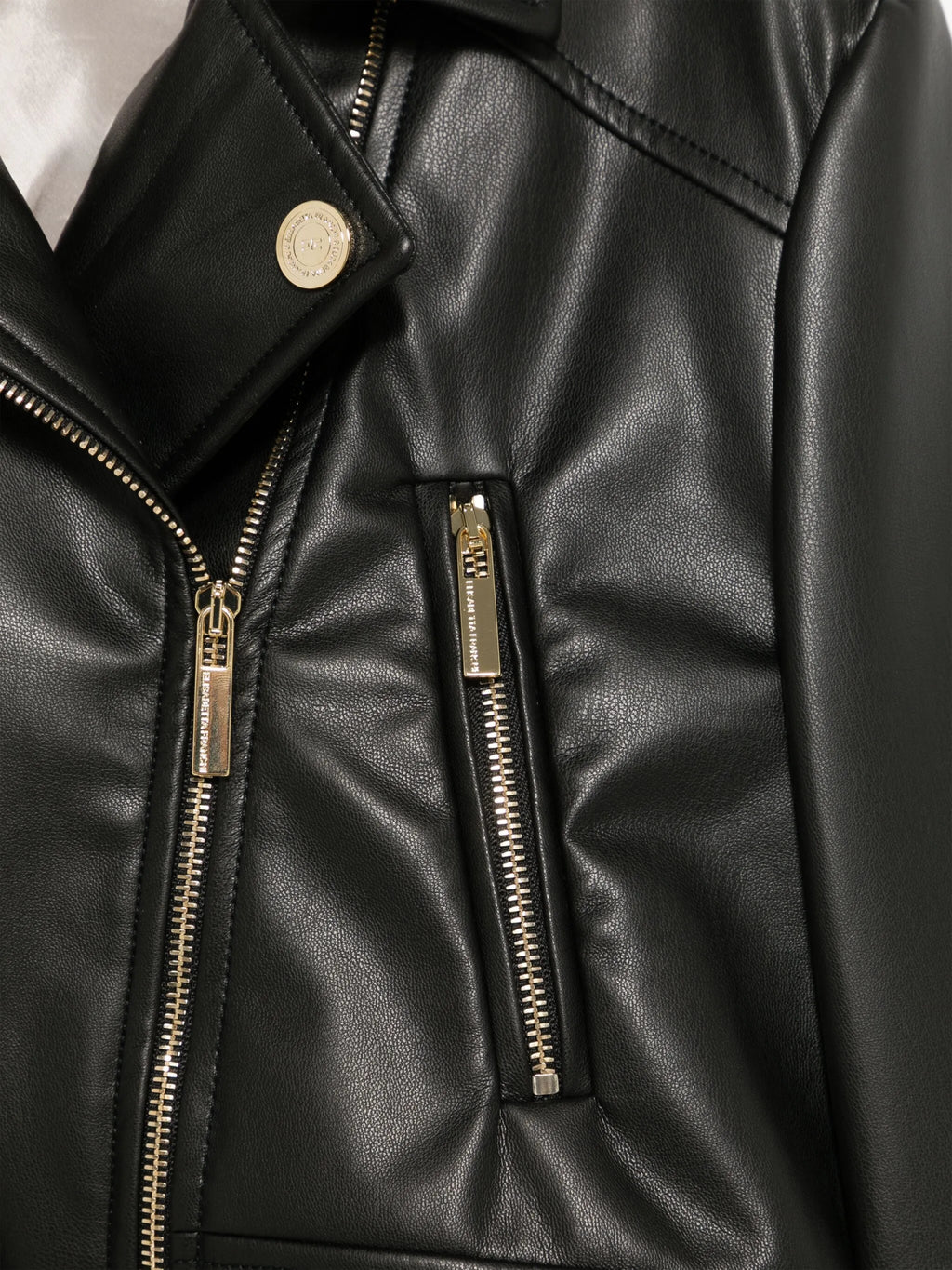 CHIODO IN ECOPELLE NERO ELISABETTA FRANCHI - Angel Luxury