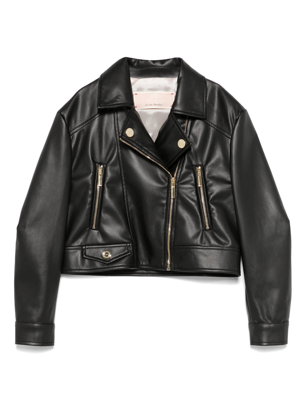 CHIODO IN ECOPELLE NERO ELISABETTA FRANCHI - Angel Luxury