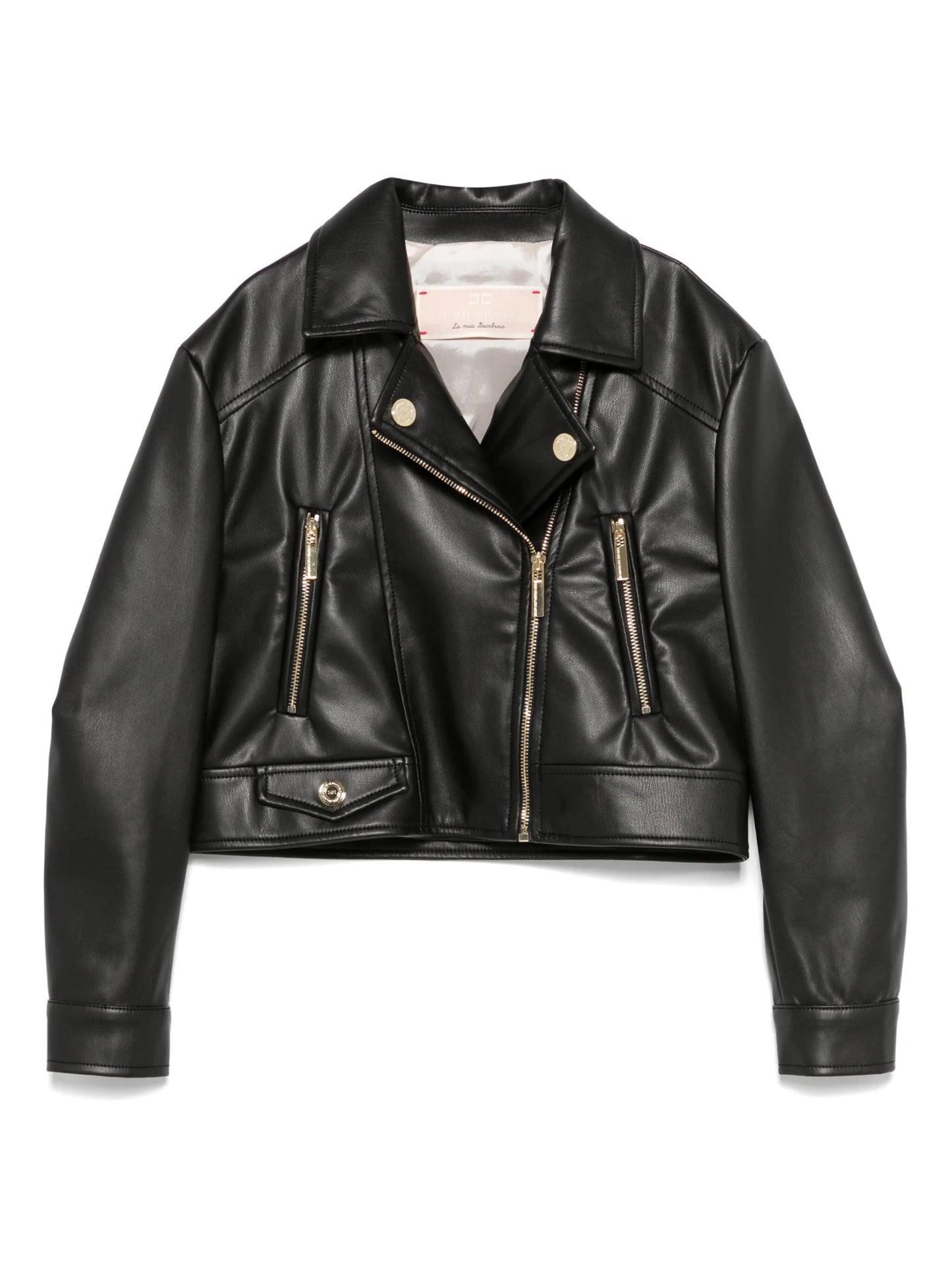 CHIODO IN ECOPELLE NERO ELISABETTA FRANCHI - Angel Luxury