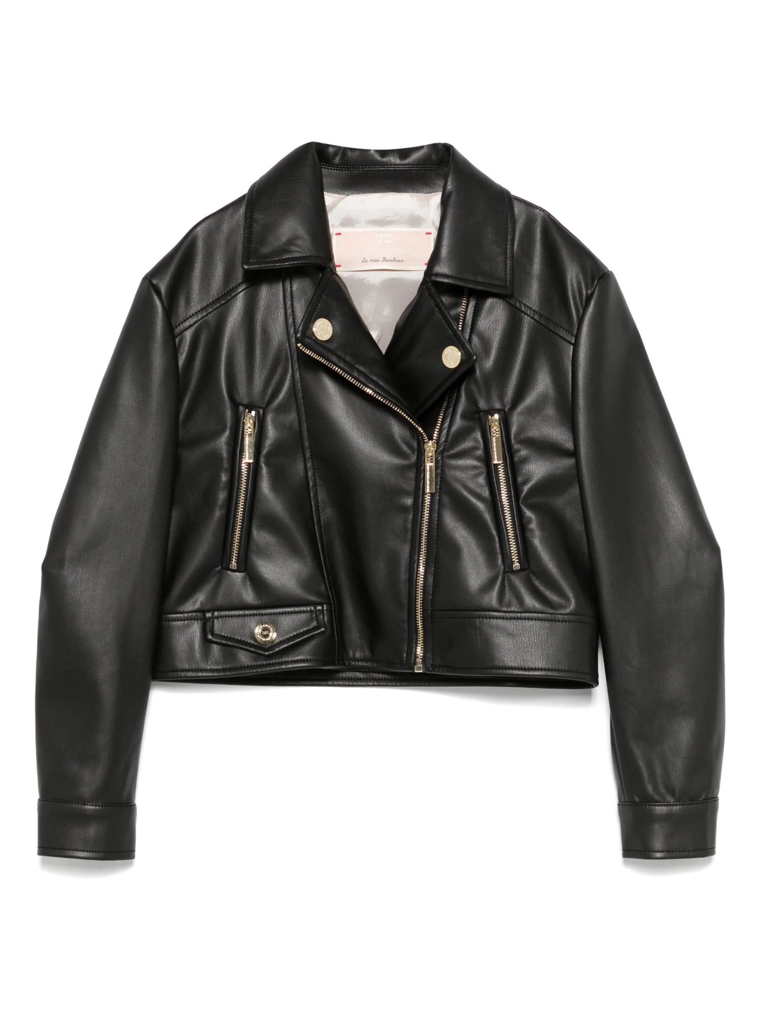 CHIODO IN ECOPELLE NERO ELISABETTA FRANCHI - Angel Luxury