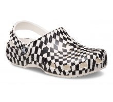 CIABATTA A QUADRI BIANCO/NERA CROCS - Angel Luxury