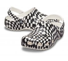CIABATTA A QUADRI BIANCO/NERA CROCS - Angel Luxury