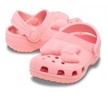 CIABATTA CON FIOCCO IN VELLUTO ROSA CROCS - Angel Luxury
