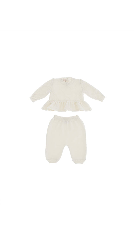 COMPLETO 2PZ IN TRICOT BURRO ELISABETTA FRANCHI - Angel Luxury