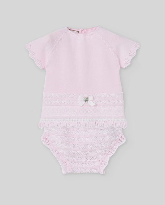 COMPLETO 2PZ ROSA NEONATA PAZ RODRIGUEZ - Angel Luxury