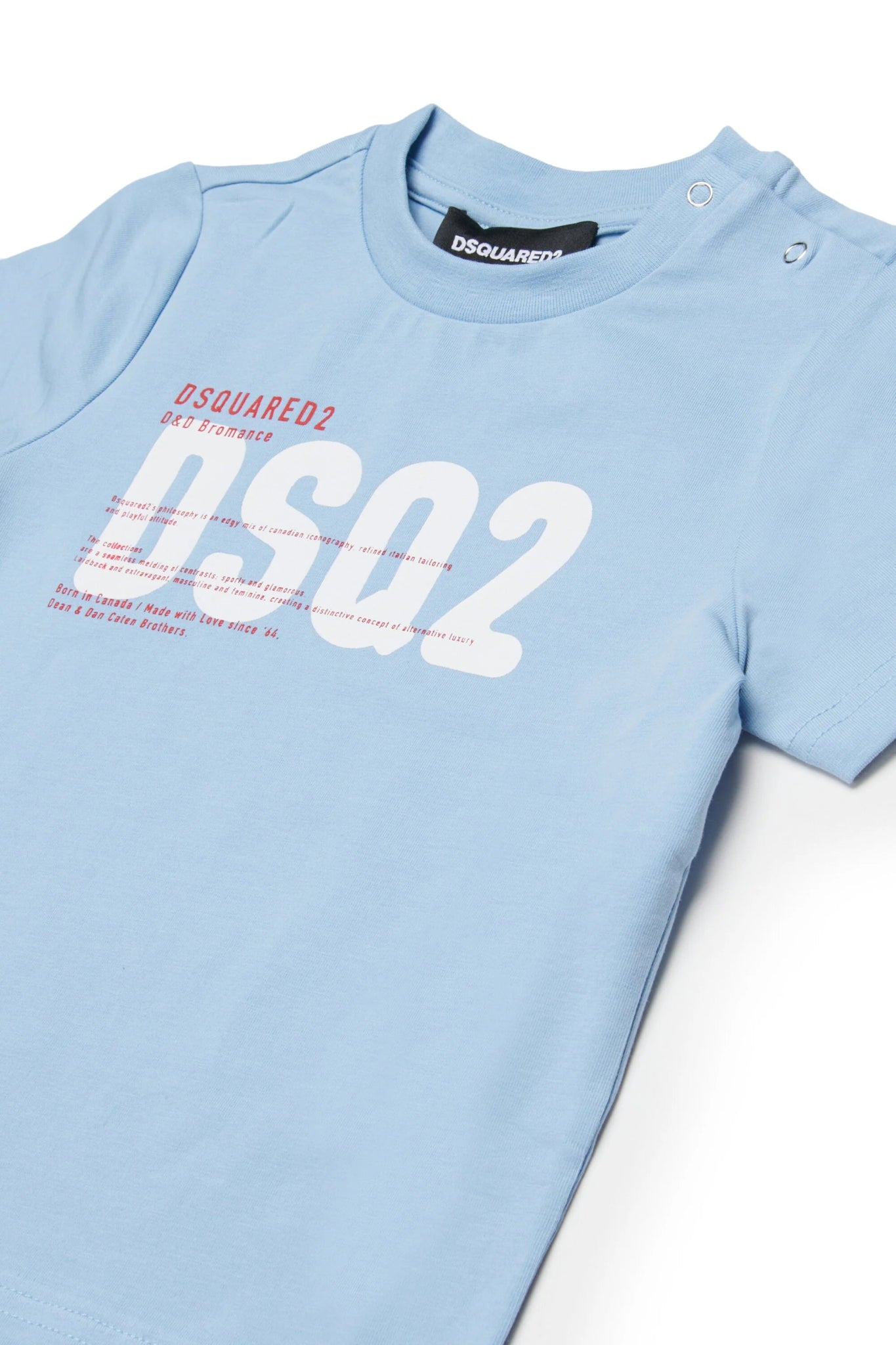 COMPLETO AZZURRO CON LOGO BIANCO DSQUARED2 - Angel Luxury
