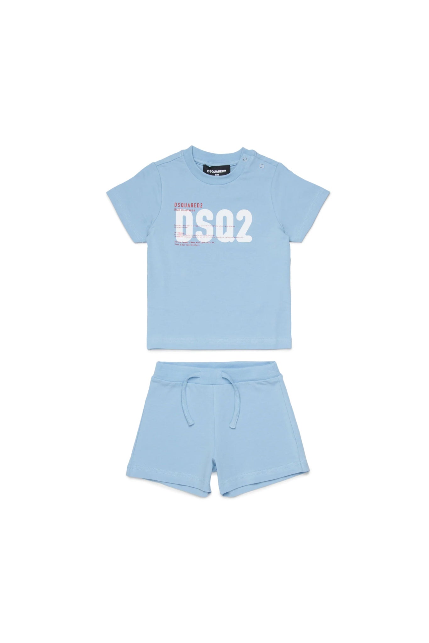 COMPLETO AZZURRO CON LOGO BIANCO DSQUARED2 - Angel Luxury