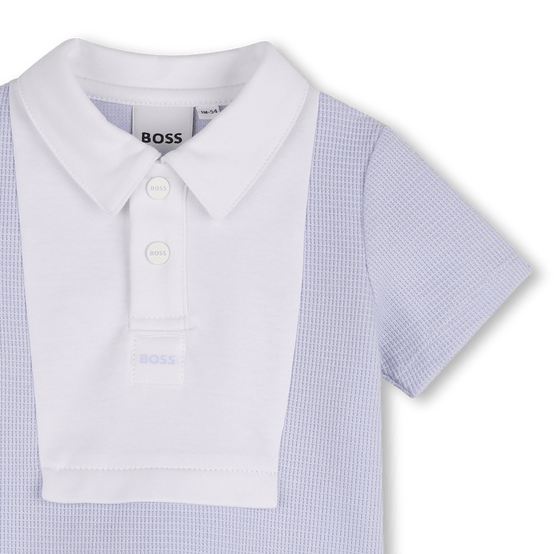 COMPLETO AZZURRO POLO + BERMUDA CON LOGO BIANCO BOSS - Angel Luxury