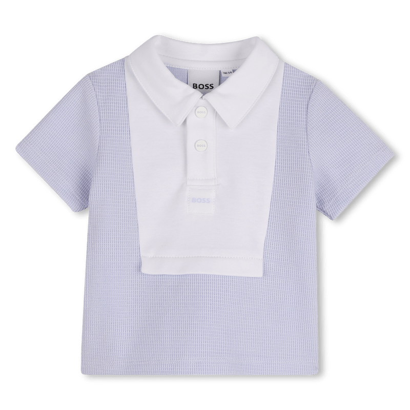COMPLETO AZZURRO POLO + BERMUDA CON LOGO BIANCO BOSS - Angel Luxury