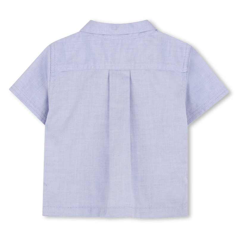 COMPLETO CAMICIA + BERMUDA IN COTONE BLU CHIARO CON LOGO BIANCO BOSS - Angel Luxury