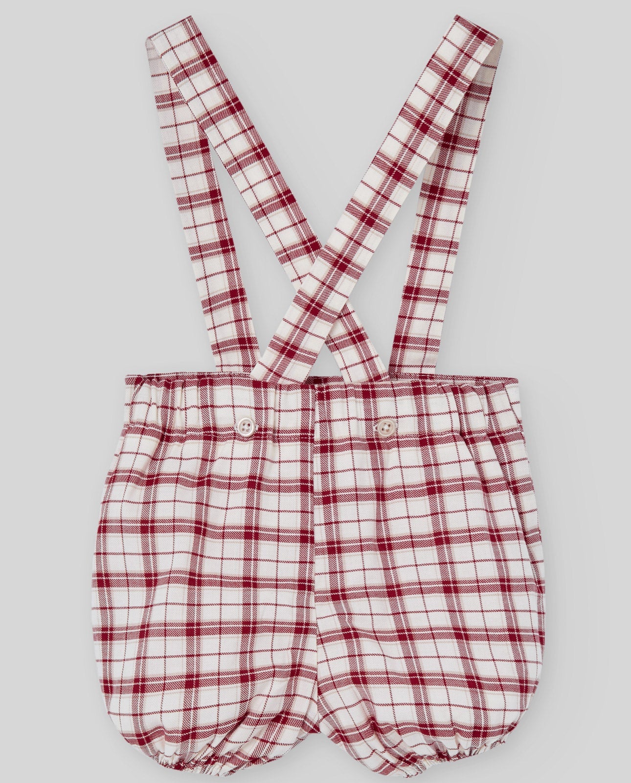 COMPLETO CAMICIA+SHORTS CON BRETELLE A QUADRI ROSSO PAZ RODRIGUEZ - Angel Luxury