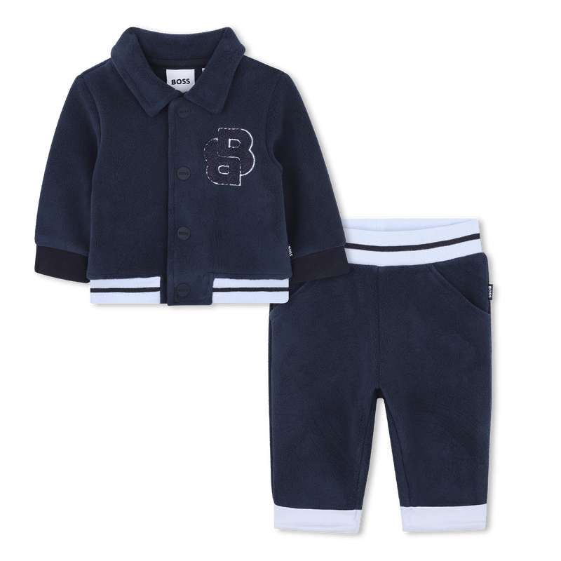 COMPLETO FELPA CON CIAPPE+ PANTALONE BLU IN PILE HUGO BOSS - Angel Luxury