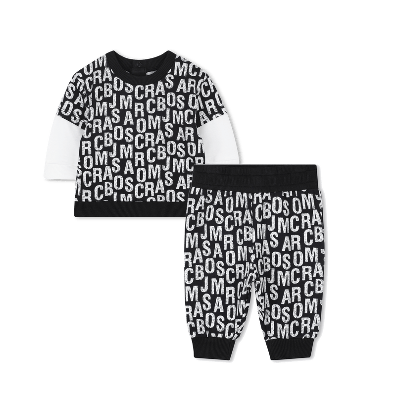 COMPLETO FELPA+PANTALONE NERO LOGATO BIANCO MARC JACOBS - Angel Luxury