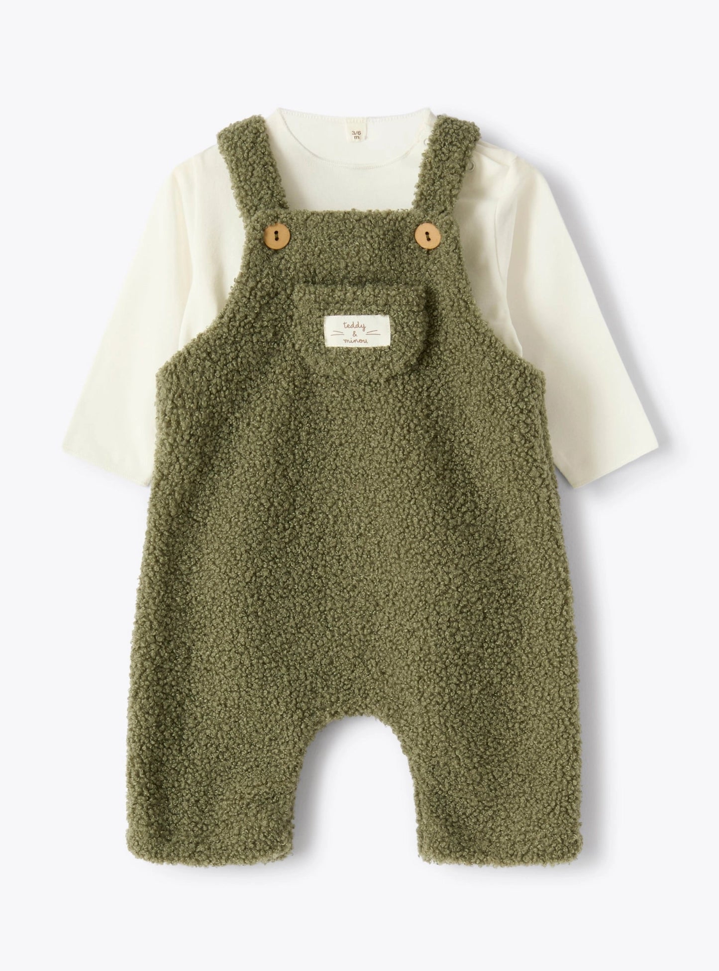 COMPLETO NEONATO CON SALOPETTE E T - SHIRT TEDDY&MINOU - Angel Luxury