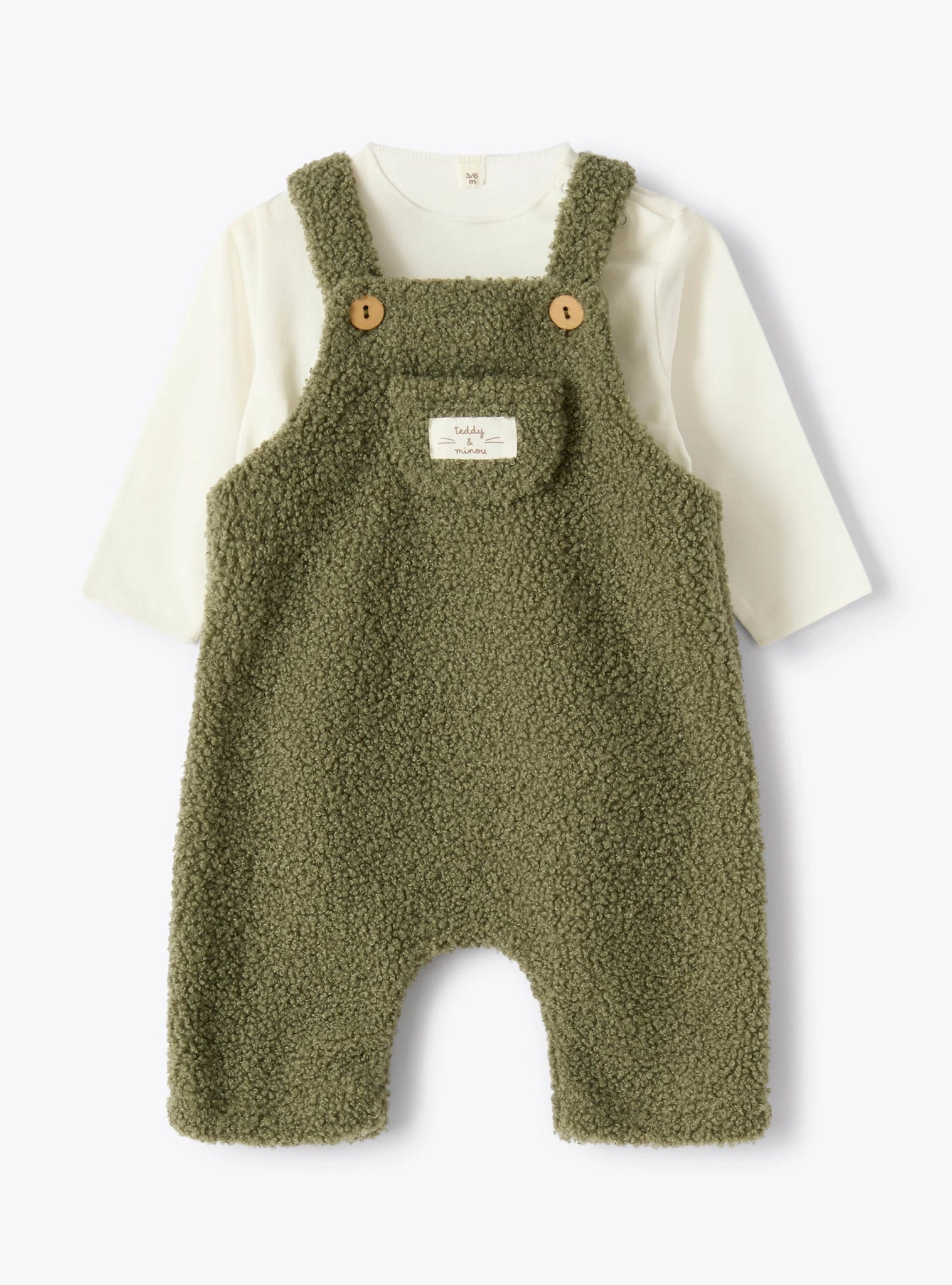 COMPLETO NEONATO CON SALOPETTE E T - SHIRT TEDDY&MINOU - Angel Luxury