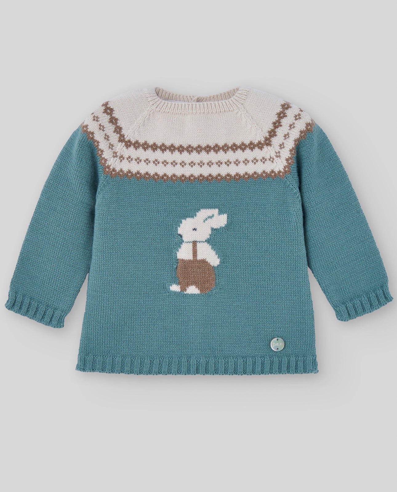 COMPLETO NEONATO MAGLIA+GHETTINO VERDE ABETO/BEIGE PAZ RODRIGUEZ - Angel Luxury