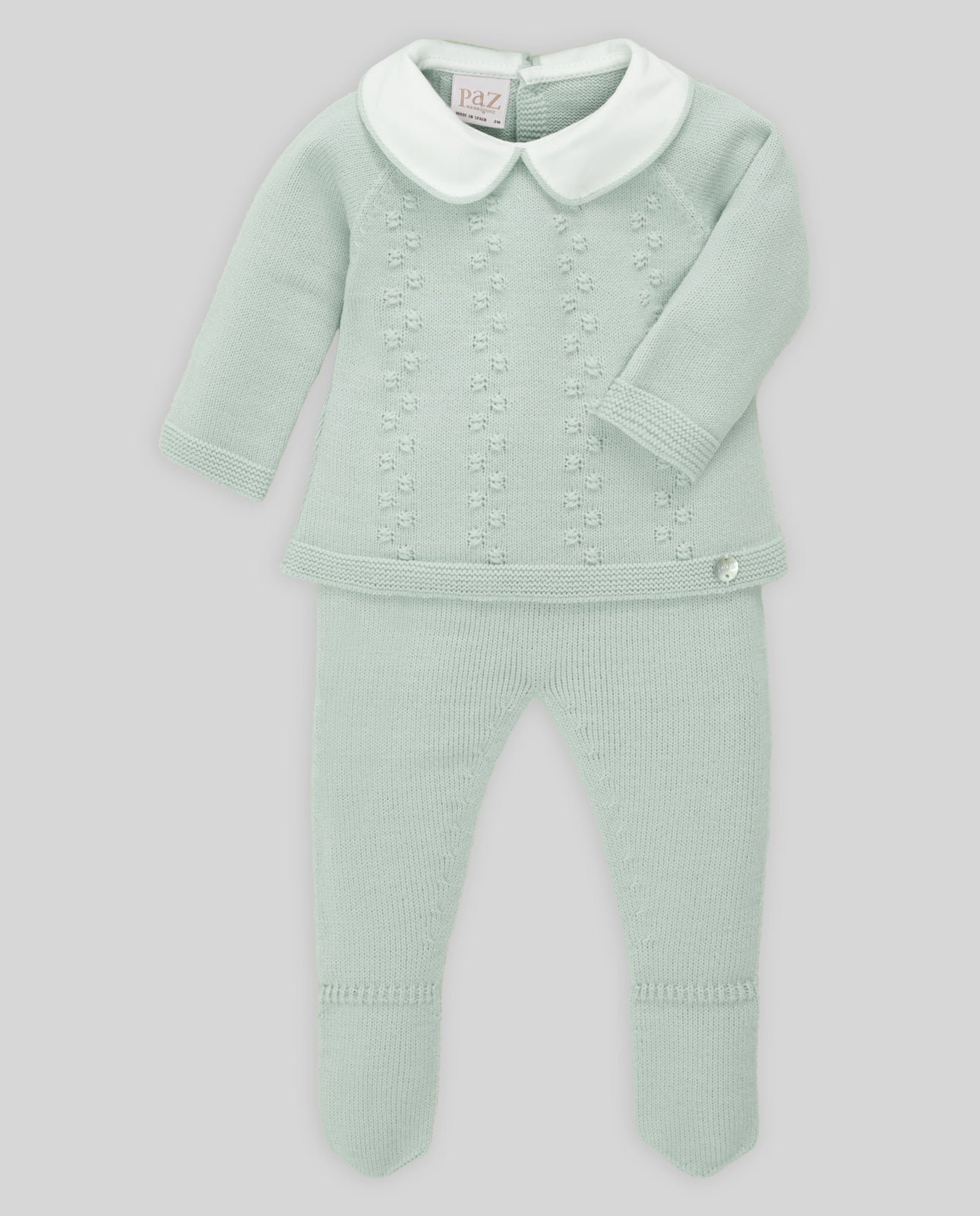 COMPLETO PER NEONATO MAGLIA+GHETTINO VERDE PALO PAZ RODRIGUEZ - Angel Luxury