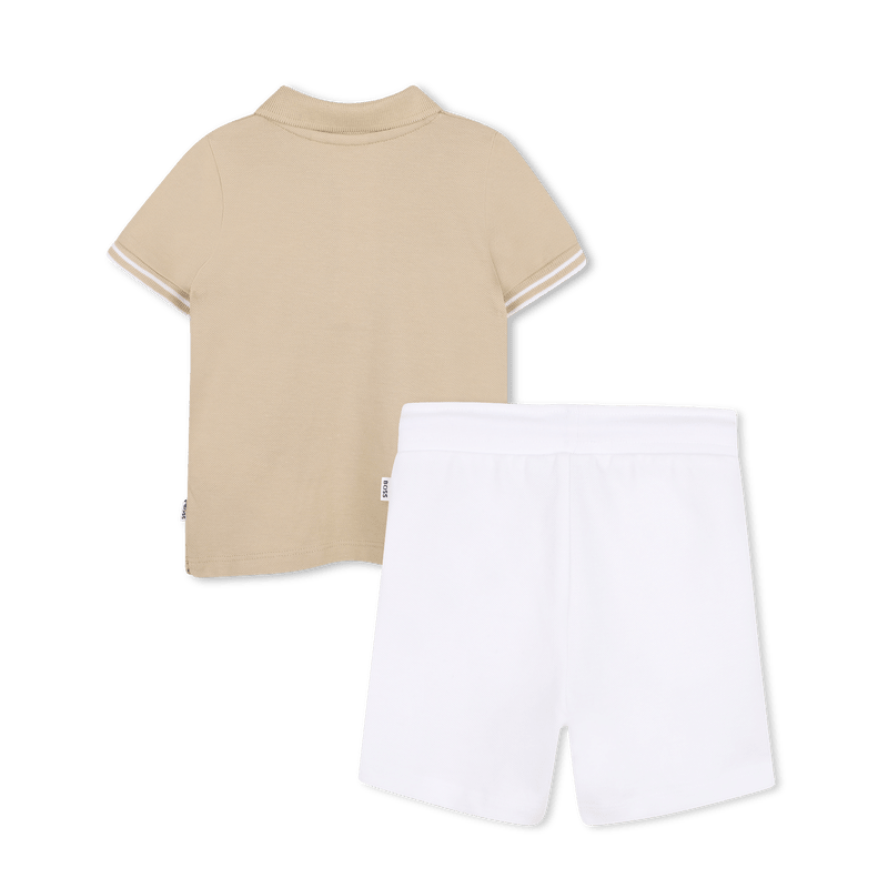 COMPLETO POLO BEIGE +BERMUDA BIANCO BOSS - Angel Luxury