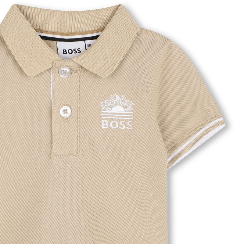 COMPLETO POLO BEIGE +BERMUDA BIANCO BOSS - Angel Luxury