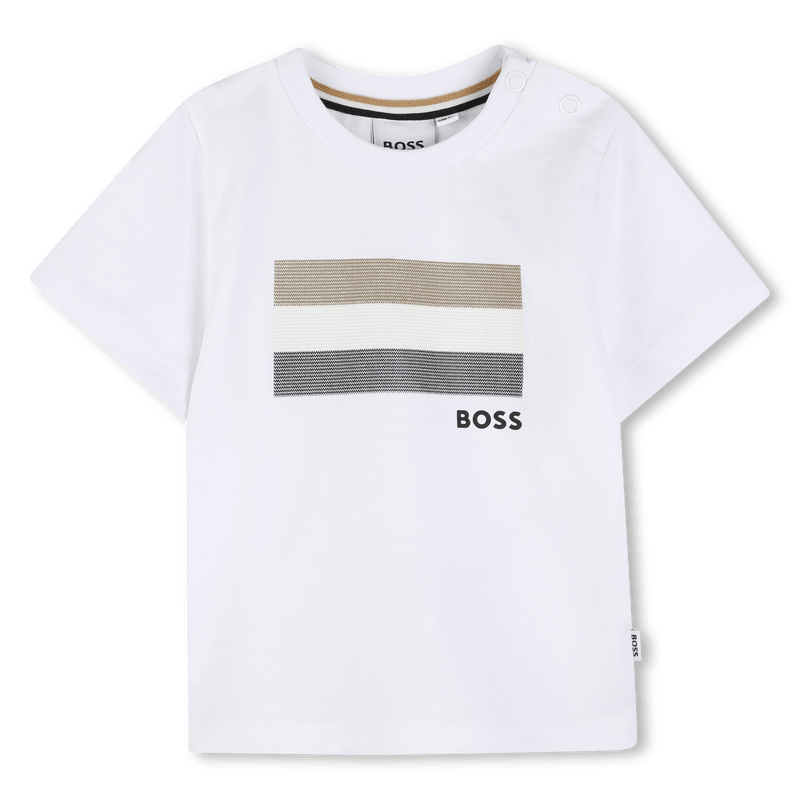 COMPLETO T - SHIRT BIANCA + BERMUDA BLU CON LOGO BOSS - Angel Luxury