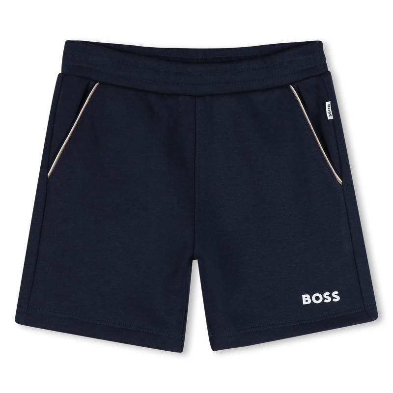COMPLETO T - SHIRT BIANCA + BERMUDA BLU CON LOGO BOSS - Angel Luxury