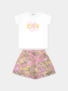 COMPLETO T - SHIRT SHORTS A FIORI MSGM - Angel Luxury