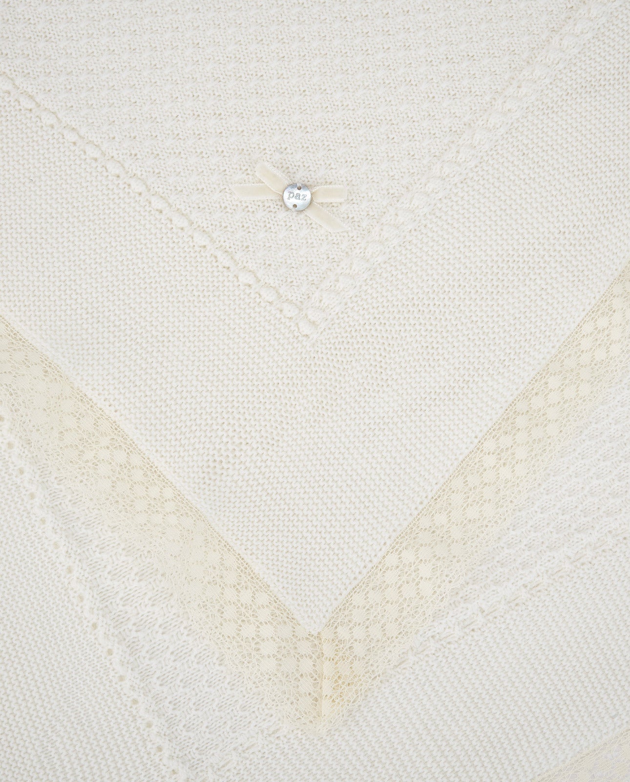 COPERTA CREMA IN LANA PAZ RODRIGUEZ - Angel Luxury