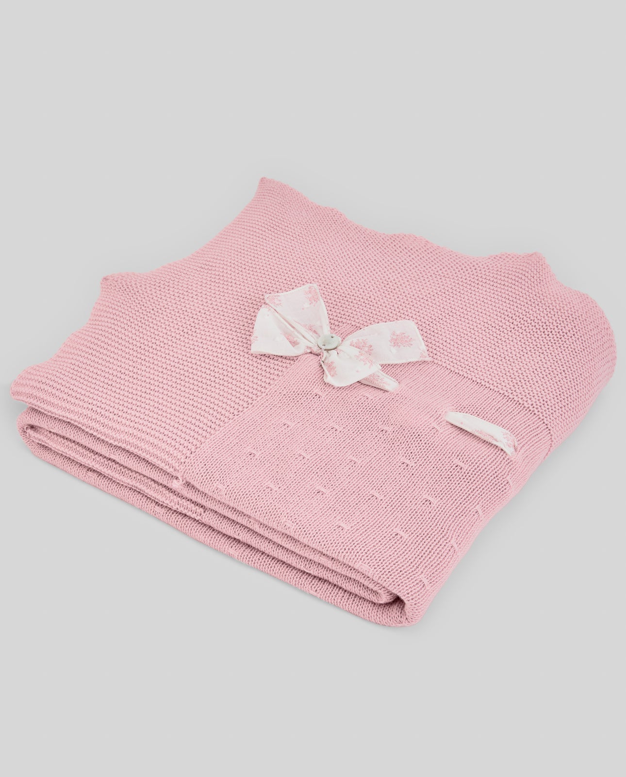COPERTA ROSA CON FIOCCO BIANCO PAZ RODRIGUEZ - Angel Luxury
