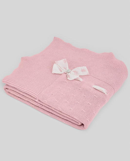 COPERTA ROSA CON FIOCCO BIANCO PAZ RODRIGUEZ - Angel Luxury