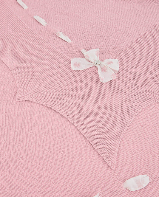 COPERTA ROSA CON FIOCCO BIANCO PAZ RODRIGUEZ - Angel Luxury