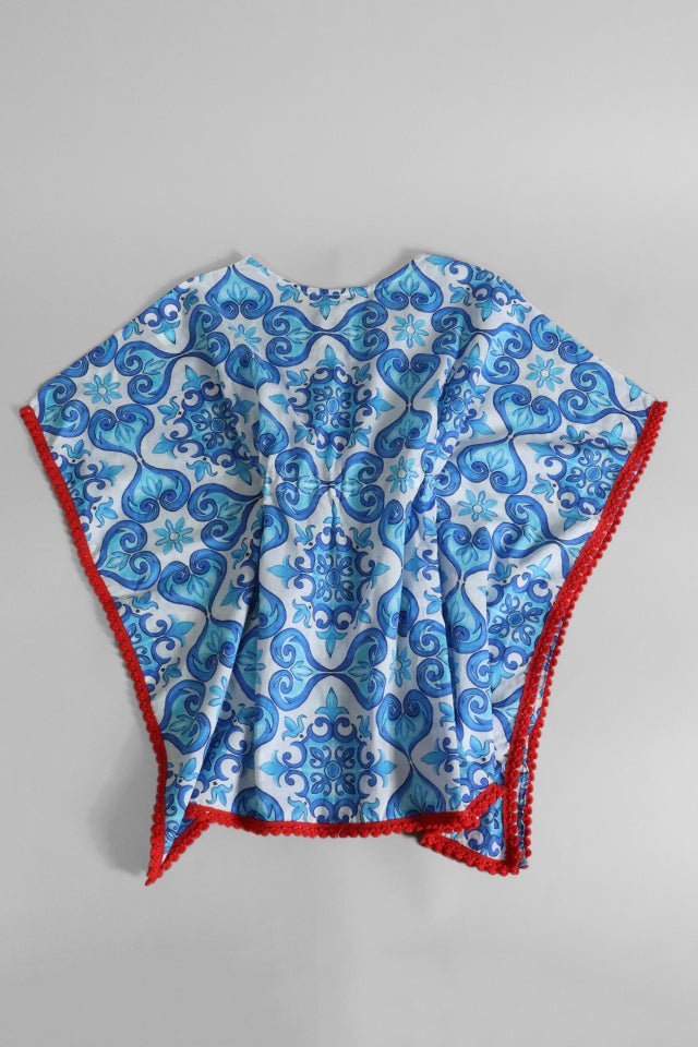Copricostume caftano Mc2 Saint Barth azzurro - Angel Luxury