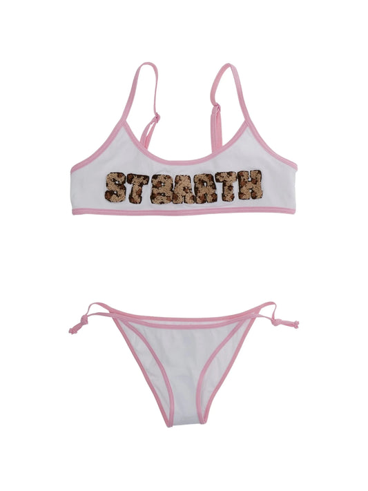 COSTUME 2PZ A COSTINE BIANCO ON LOGO IN SPUGNA MACULATO MC2 SAINT BARTH - Angel Luxury