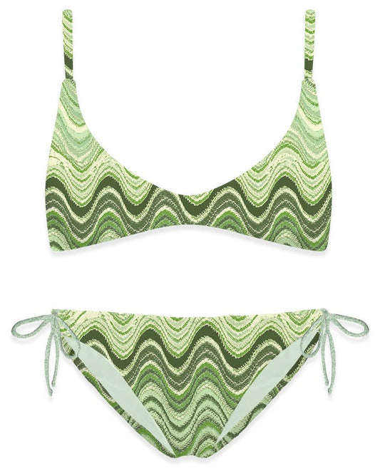 COSTUME 2PZ CON FANTASIA AD ONDE VERDE MC2 SAINT BARTH - Angel Luxury