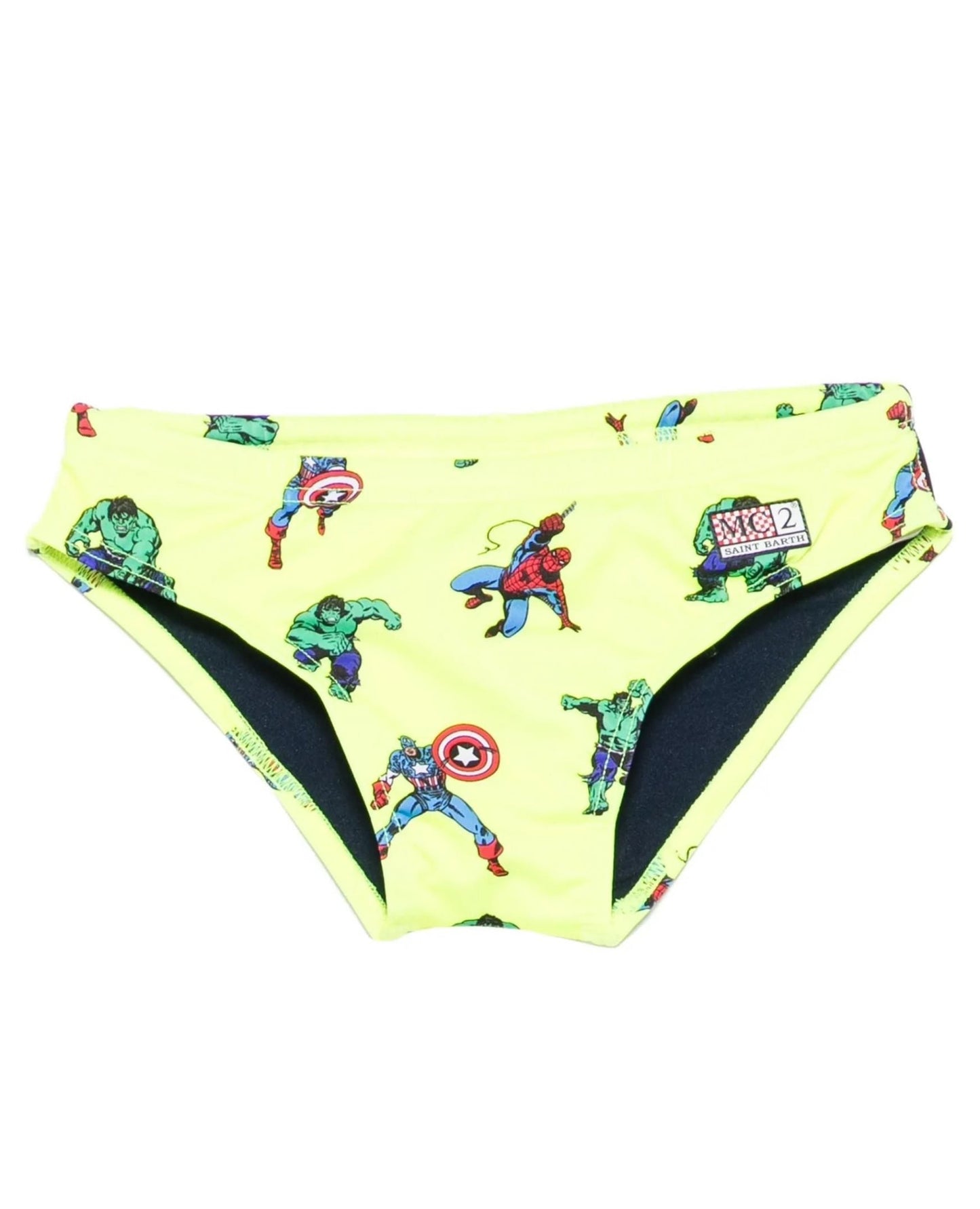 COSTUME A SLIP GIALLO CON FANTASIA SUPEREROI MC2 SAINT BARTH - Angel Luxury