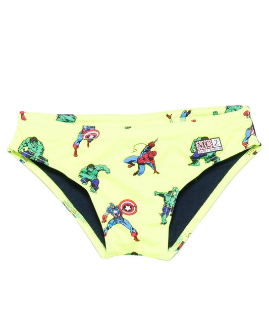 COSTUME A SLIP GIALLO CON FANTASIA SUPEREROI MC2 SAINT BARTH - Angel Luxury