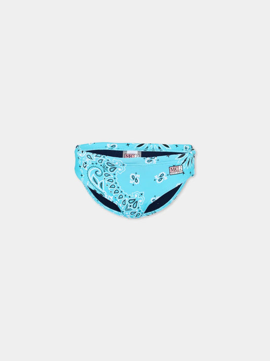 COSTUME A SLIP MC2 SAINT BARTH MODELO BANDANA AZZURRO - Angel Luxury